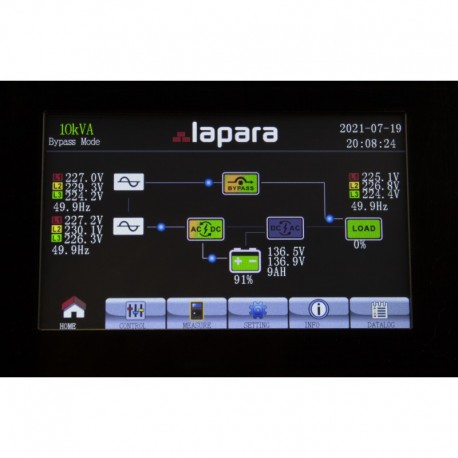 Sai trifásico 20000 VA 20KVA LCD Táctil configurable 3F -3F, 3F-1F, 1F, 1F Lapara