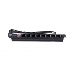 Regleta rack 19" 16A 8x tomas schuko con interruptor Lapara 2