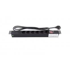 Regleta rack 19" 16A 6 x tomas schuko con interruptor Lapara 2