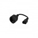 Adaptador eléctrico 230V, IEC(m) a conexión Schuko(h), 15 cm